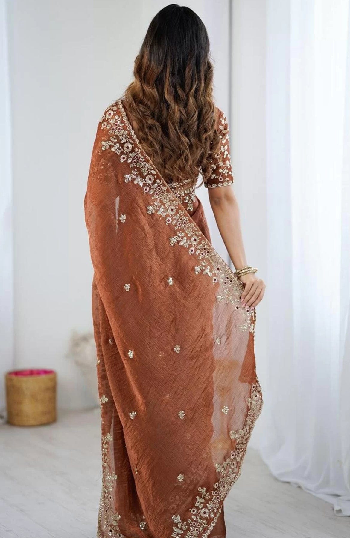Arti - Chiffon Saree with Sequin & Embellishment Work