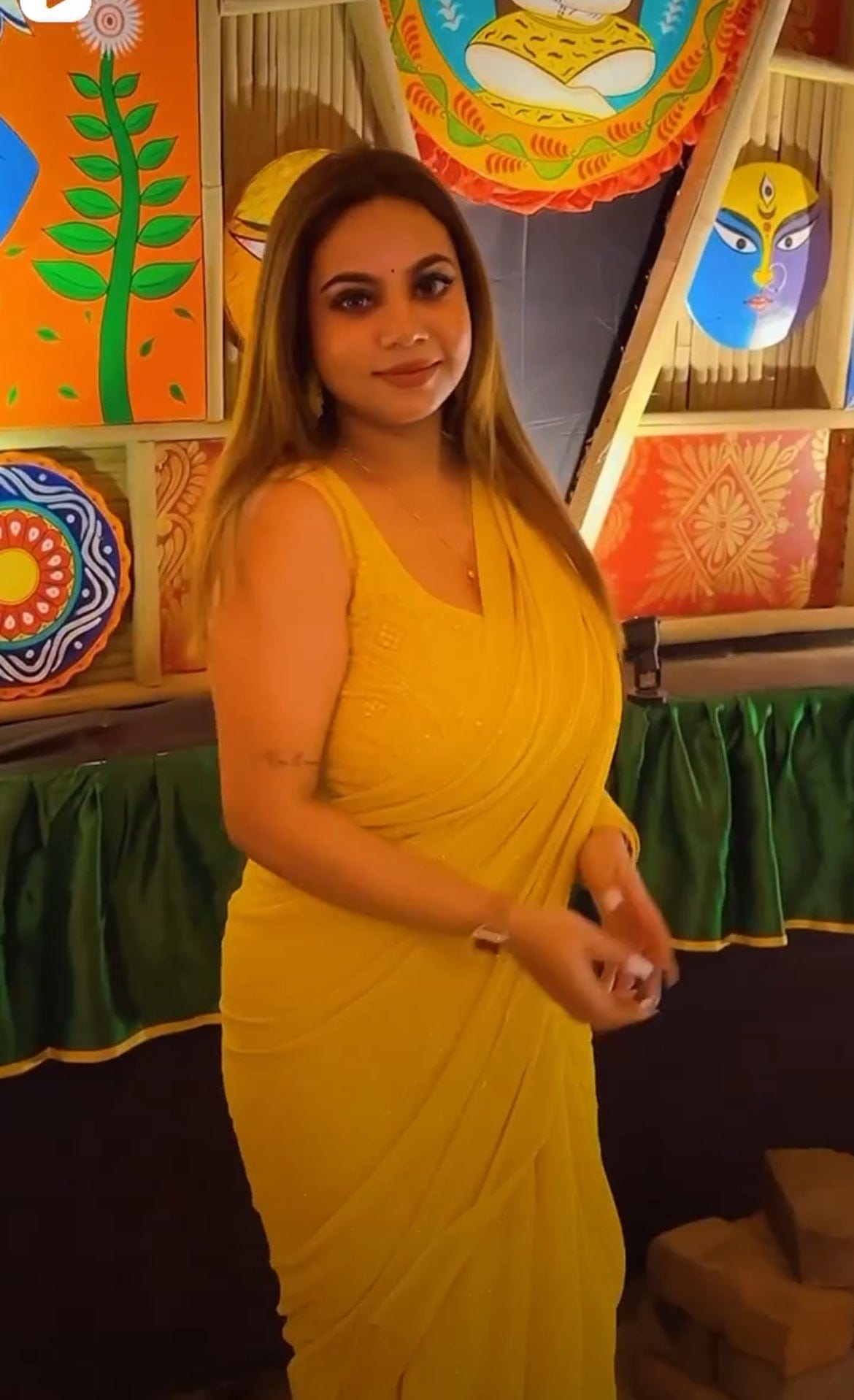 Priya - Designer Yellow Georgette Saree with Blouse Piece