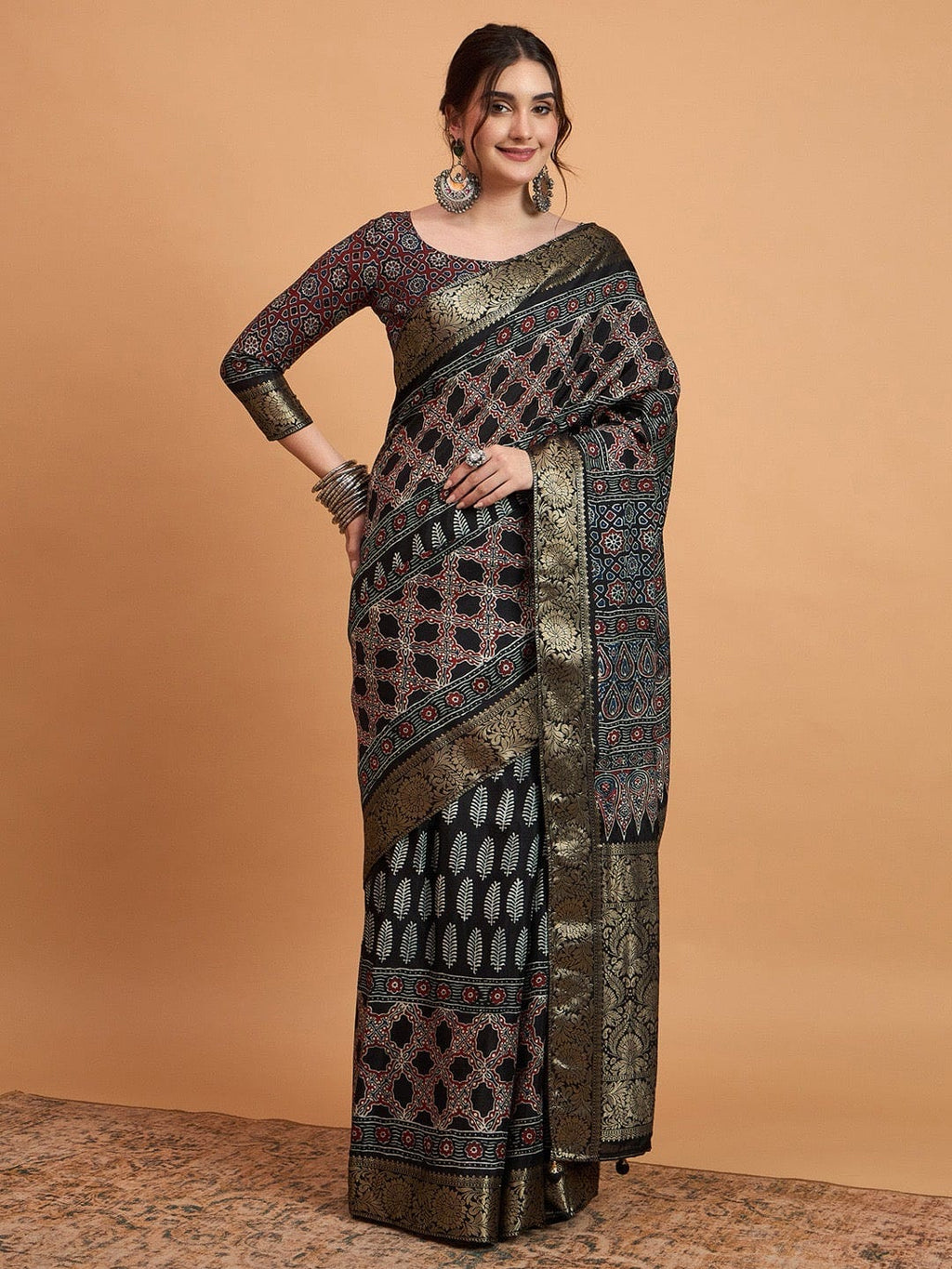 Mia - Turn Heads in Ajrak Viscose Saree