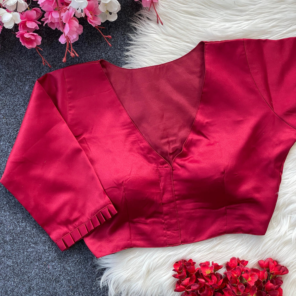 Malai - Satin Silk Padded Blouse 