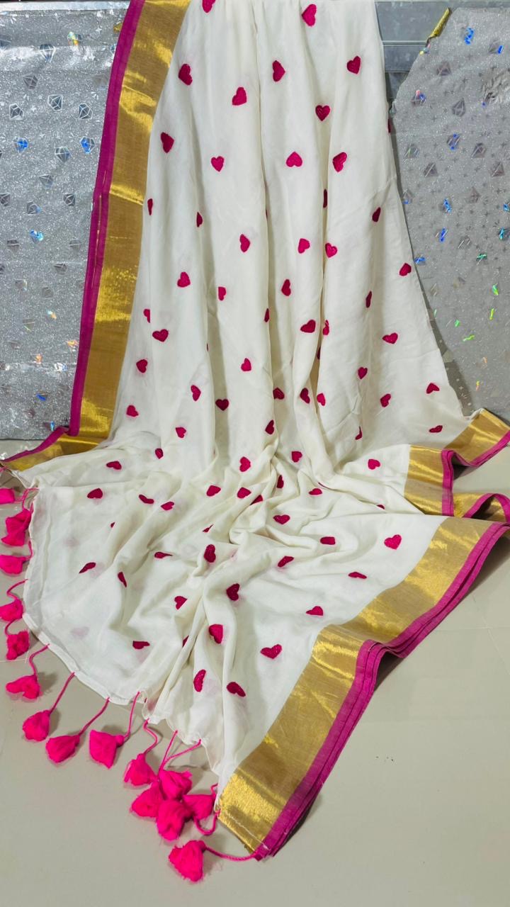 Saranya - 120 Mul Mul Handloom Cotton Saree