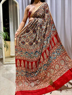 Zalak | Handcrafted Ajrakh Couture Saree