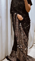 Aaina - Designer Ajrakh Handworked Saree