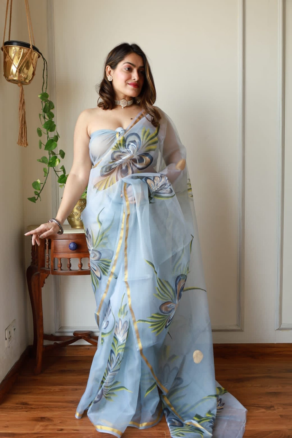 Noorin - Handpainted Organza sarees