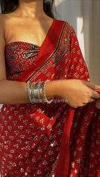 Maina - Designer Ajrakh Mirror Saree