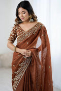 Arti 7 - Chiffon Saree with Sequin & Embellishment Work