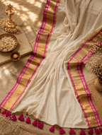 Rinu - Mul Mul Cotton Saree - Zari by Priyanka