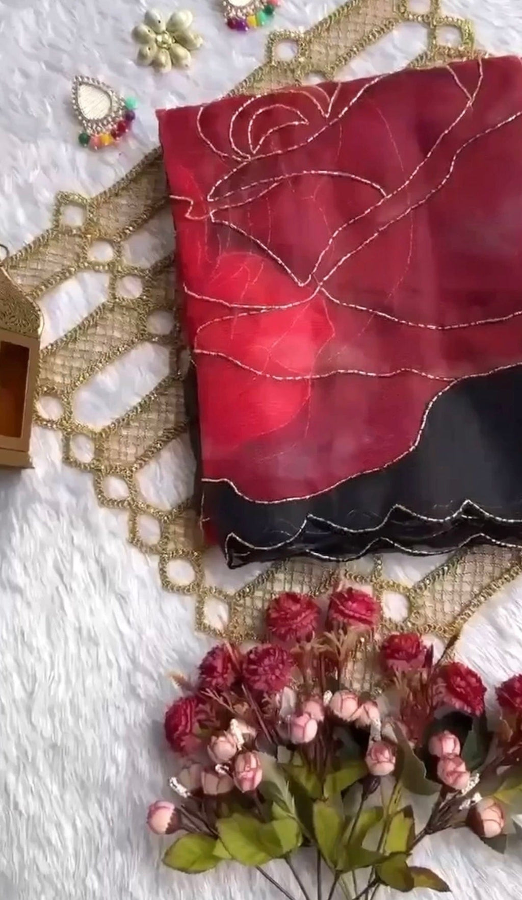 Jiva Soft Organza Saree with Exquisite Handwork Blouse Piece