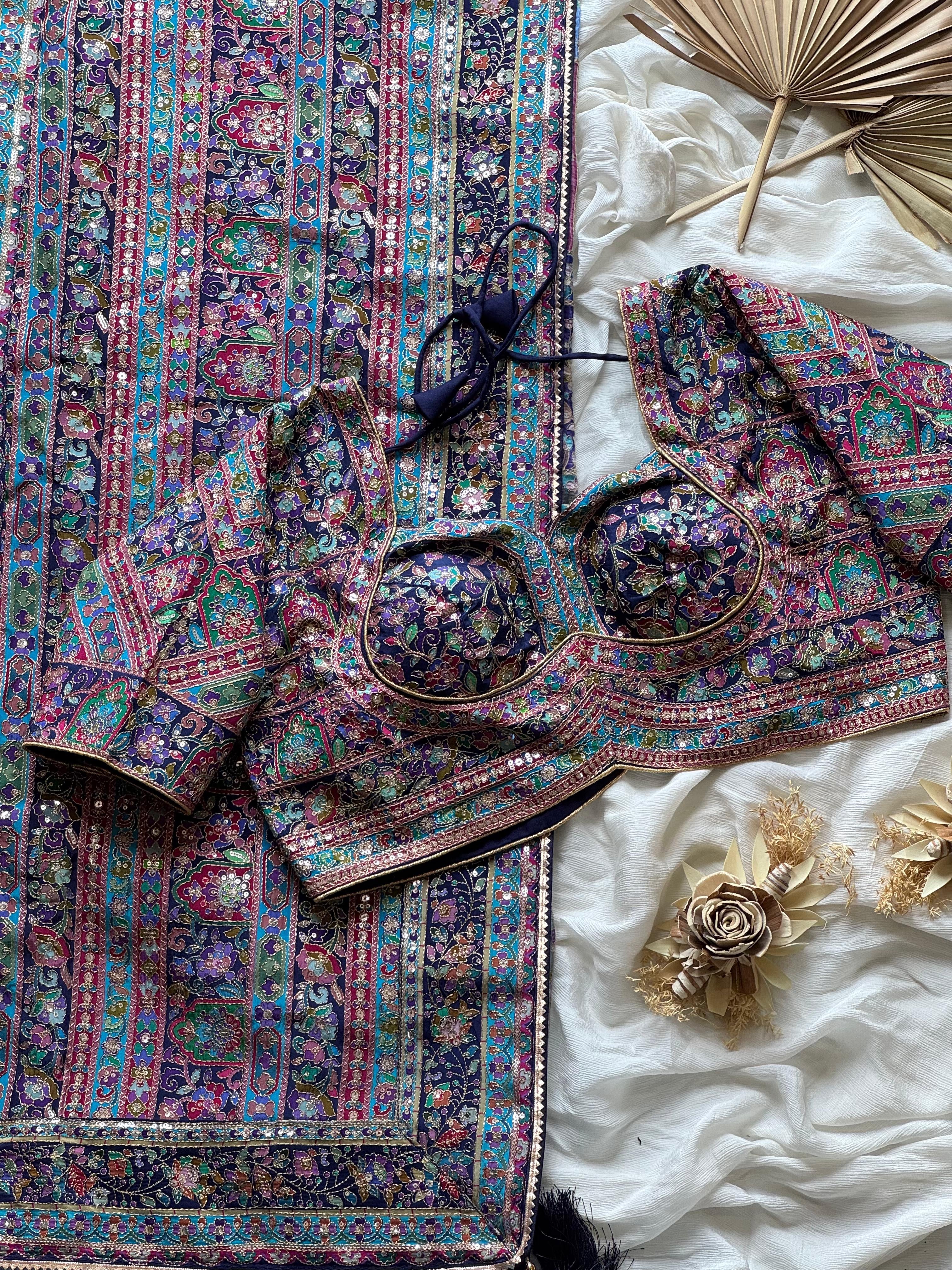 Sakshi- Designer Tissue Crepe Saree