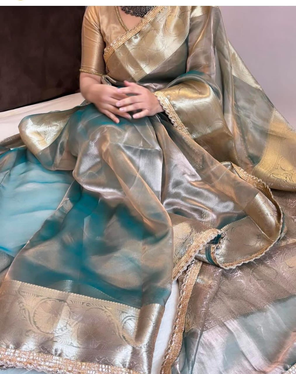 Vamika - Pure Gold Tissue Saree