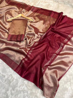 Gulabi - Glass Tissue Silk Saree