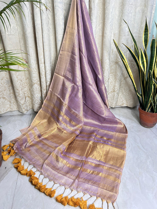 Durga - Tissue Reshom Chatai Weave Pure Modal Saree