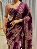 Zora | Handcrafted Ajrakh Couture Saree