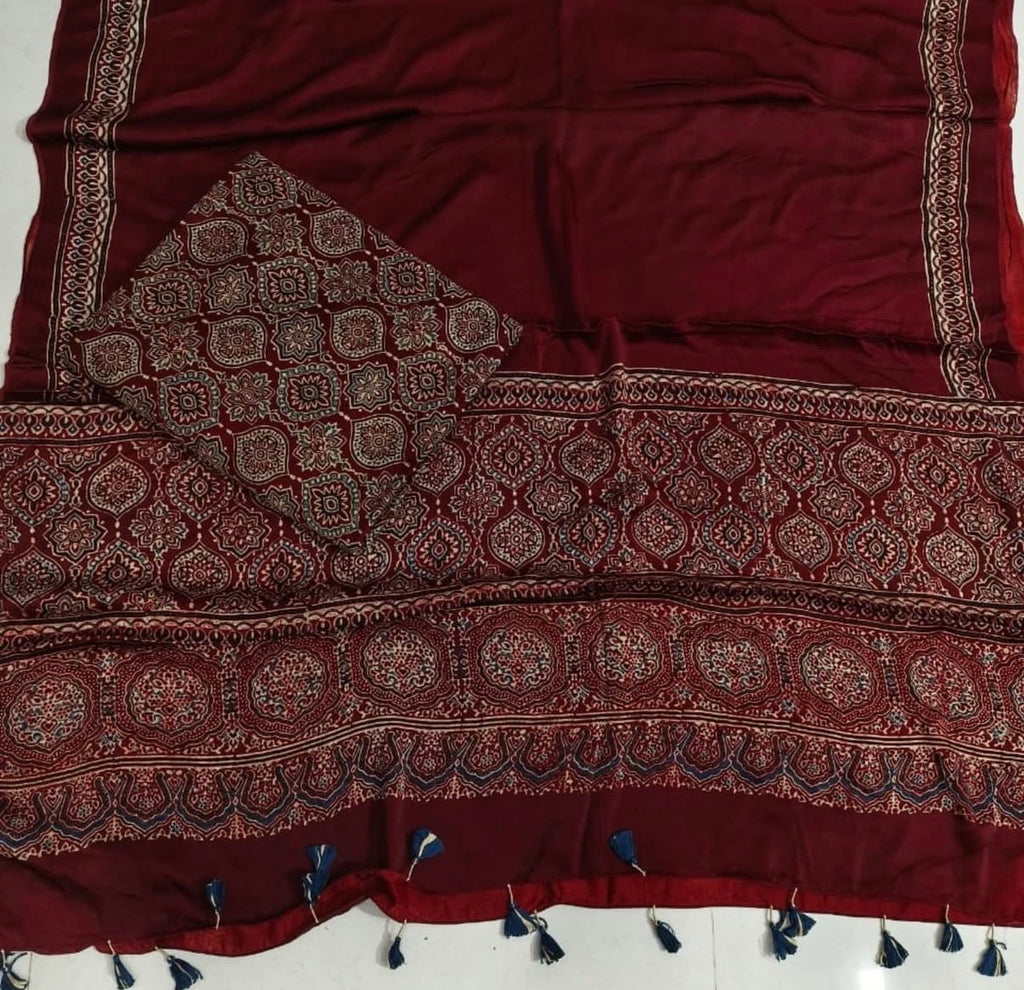 Savithri- Ajrakh Pure Modal Suit