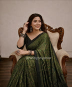 Kinara  - Designer Pure Modal Ajrakh Mirror saree