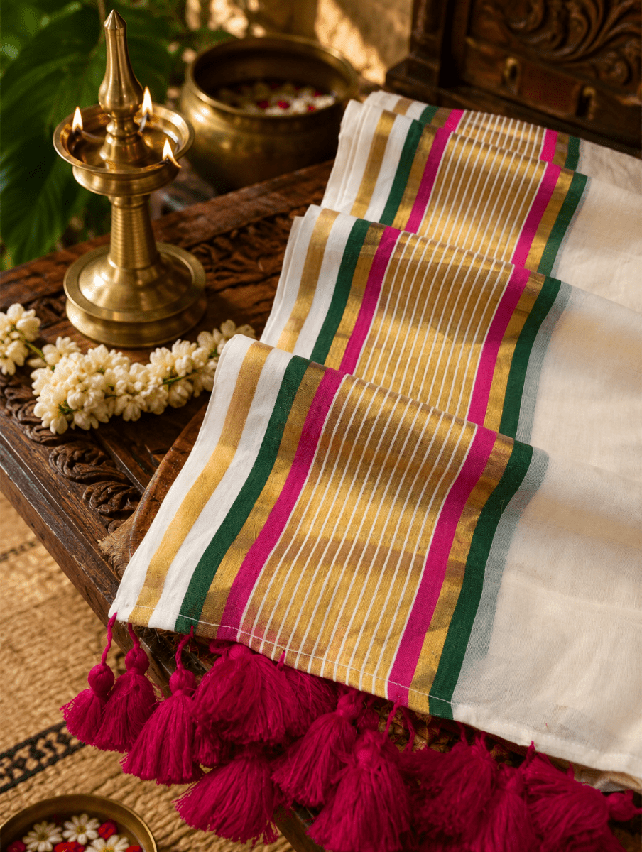 Arthana - Mul Mul Cotton Saree - Zari by Priyanka