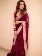 Avra - Banarasi Pure Khaddi Georgette Kadwa Saree