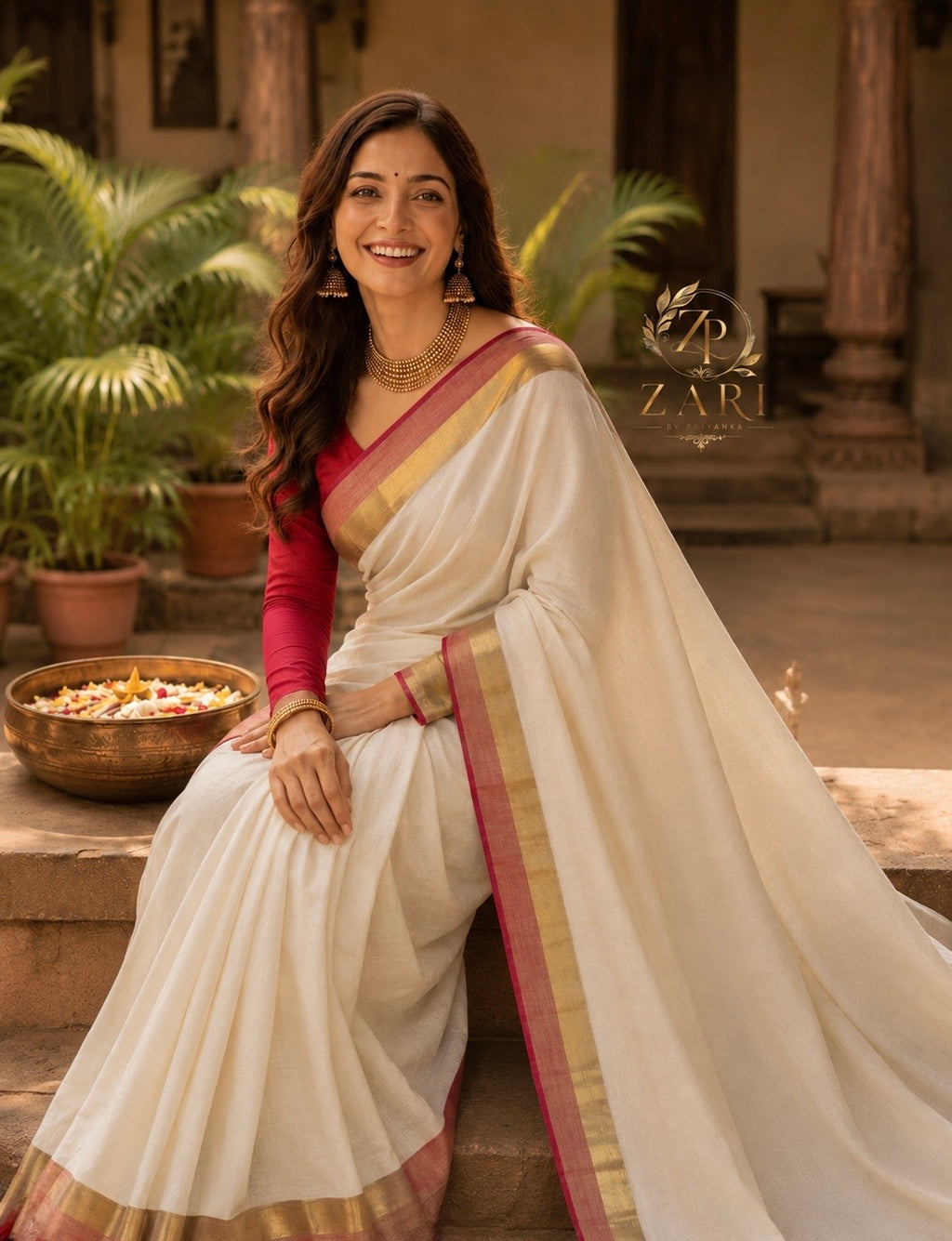 Varsha - 120 Mul Mul Handloom Cotton Saree