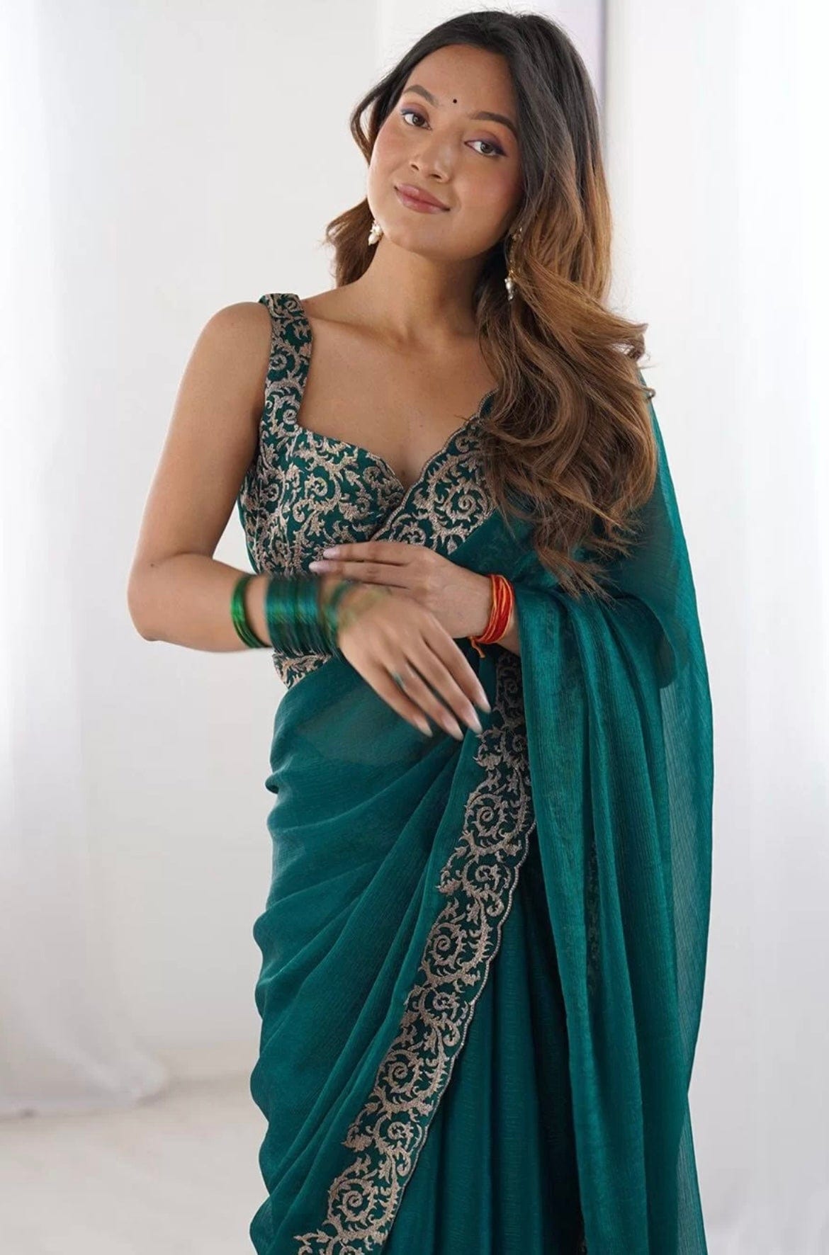 Arti - Chiffon Embroidered Saree