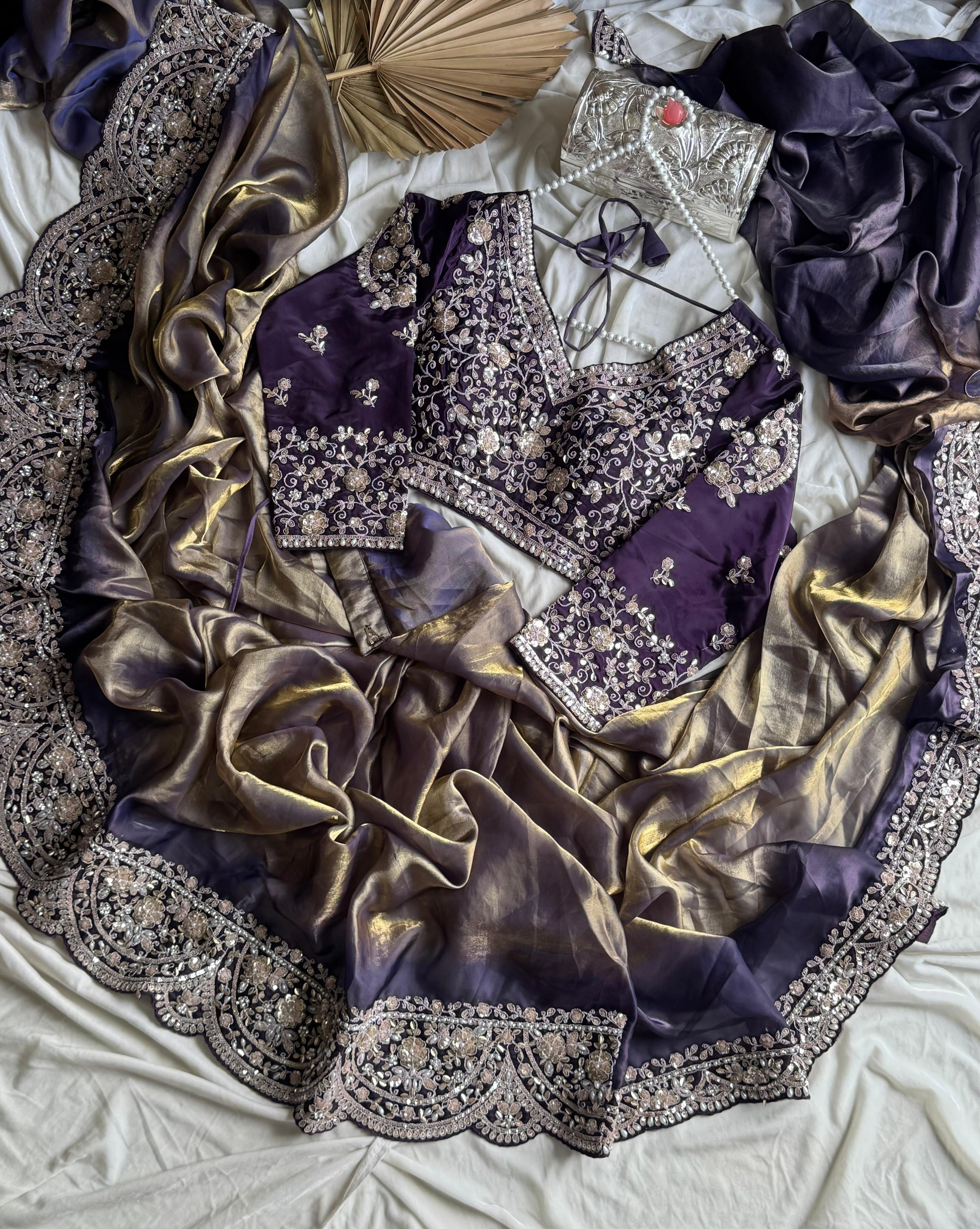 Unaiza - Space Silk Designer Saree