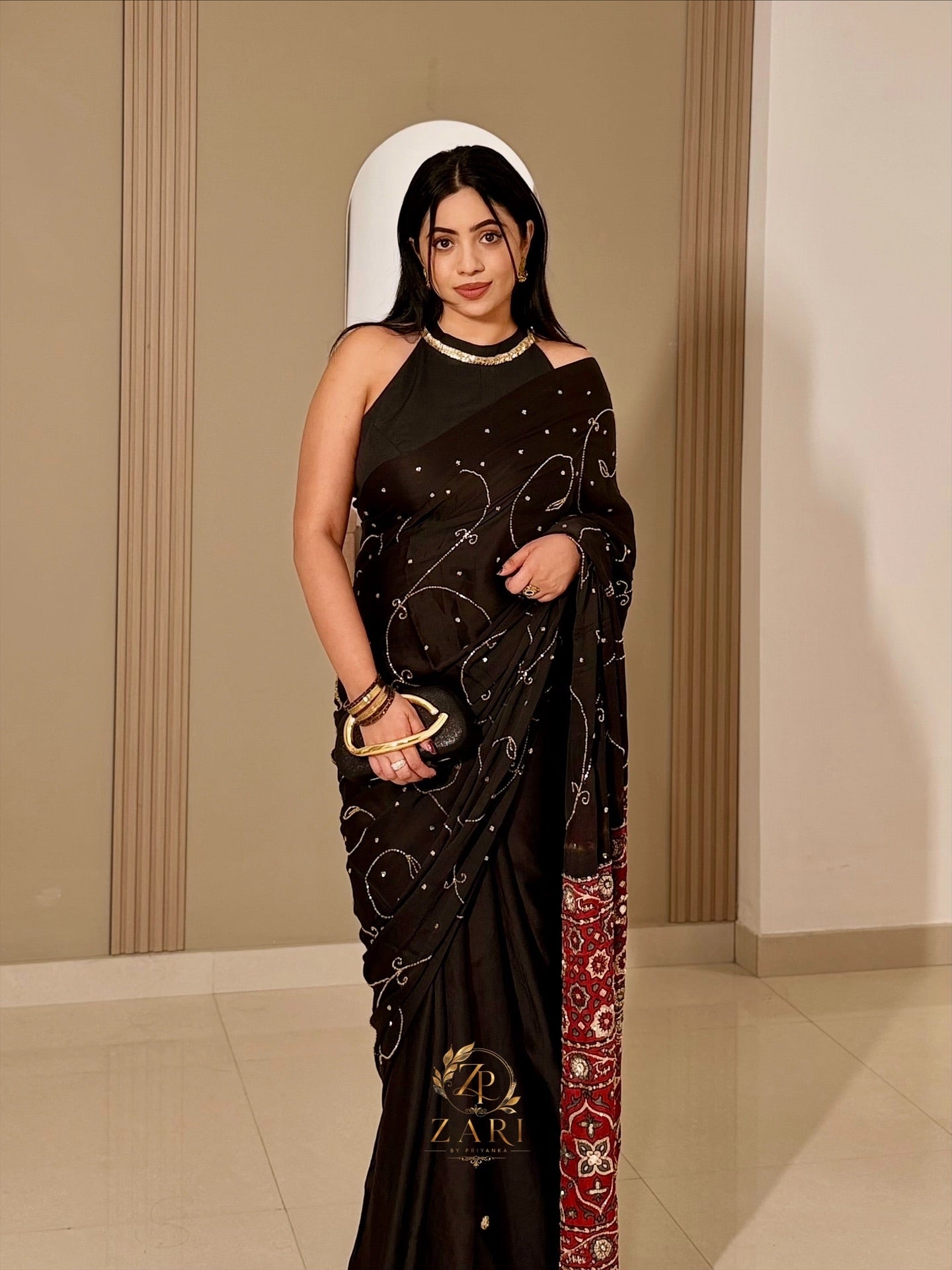 Rudrani | Designer Handcrafted Ajrakh Saree