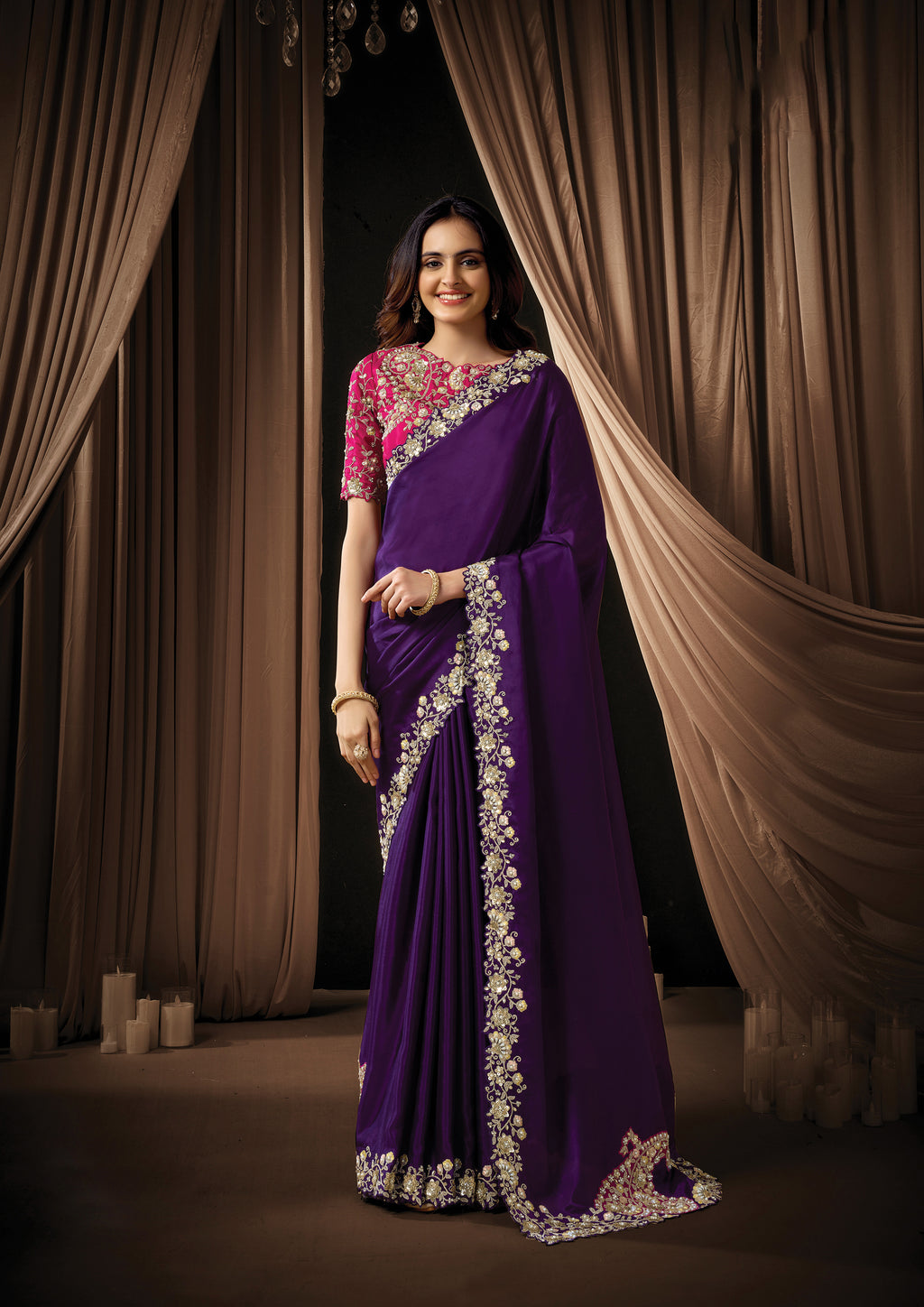 Mitara - Designer Satin Saree