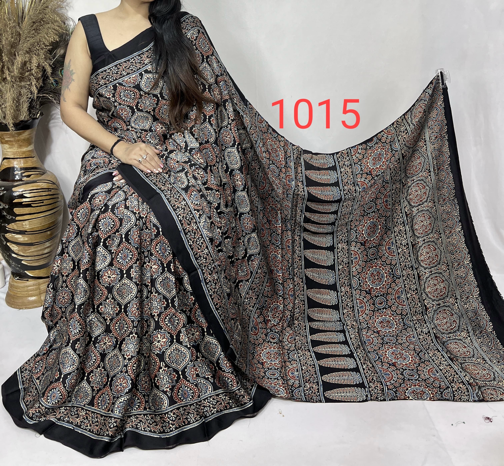Farhana - Pure Modal Ajrakh saree