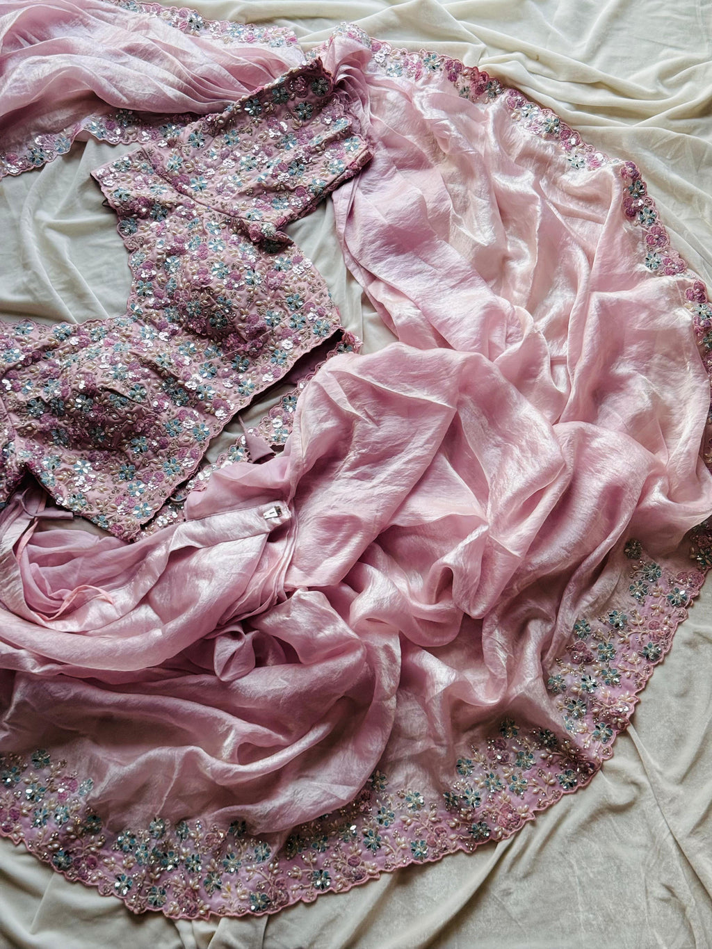 Pinki - Blush Pink Ready-to-Wear Minute Saree