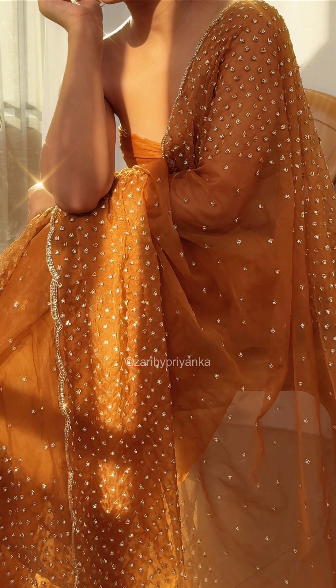 Miraaya - Designer Tissue Organza Saree with handwork