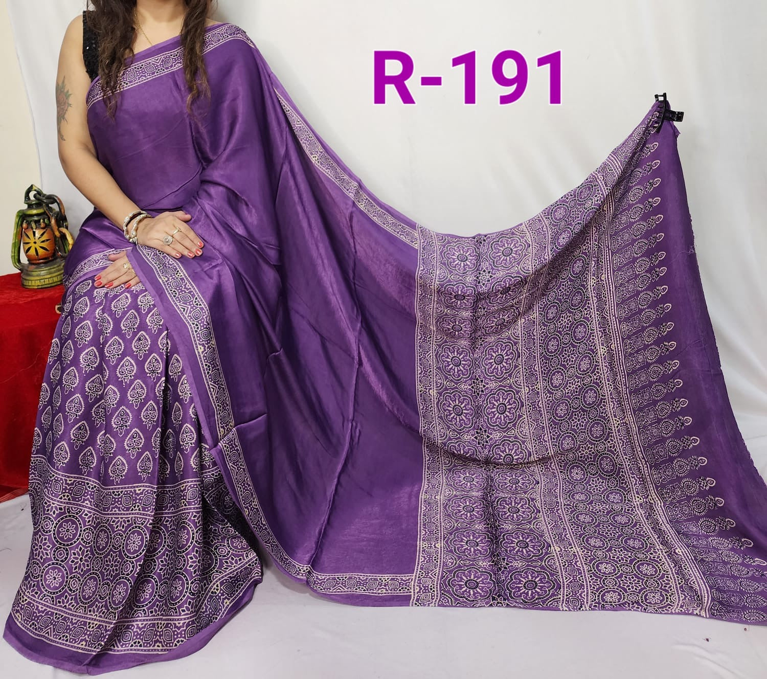 Nimora  - Pure Modal Ajrakh saree