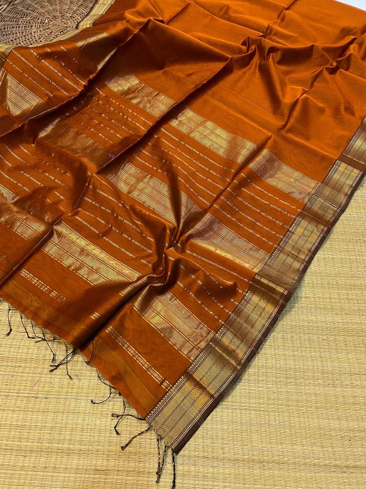Diya Maheshwari Handloom Jari Chatai Border Saree