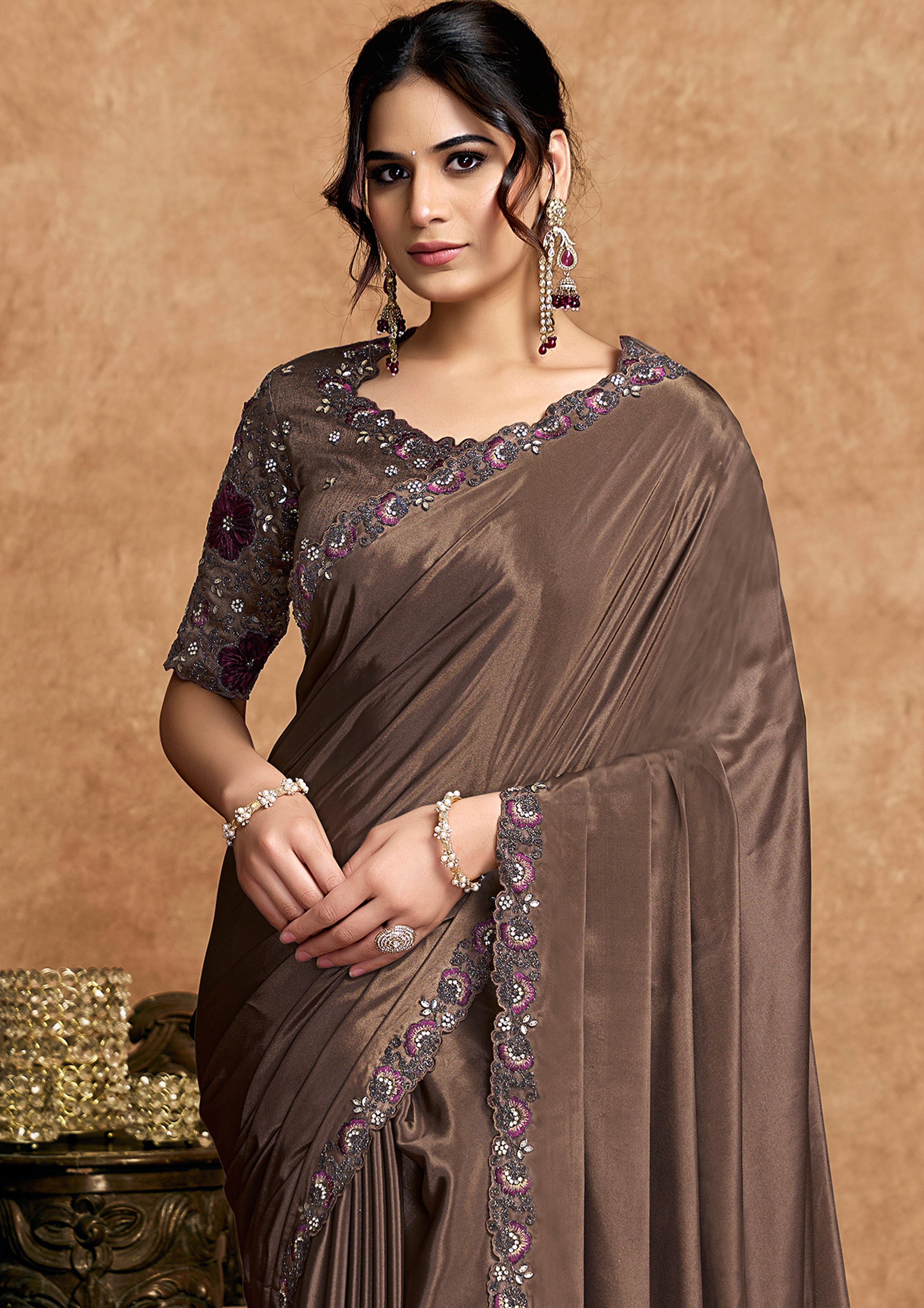 Elisha - Designer Satin Saree