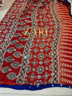Chanchal | Handcrafted Ajrakh Bandhej Couture Saree [Dispatch from September 15th]
