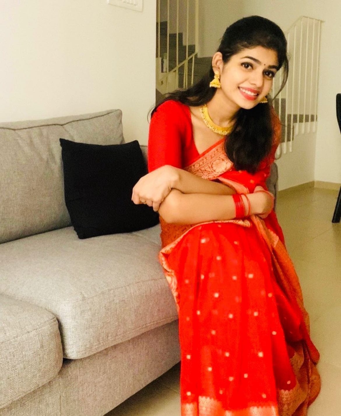 Nethra Regal Charm in Scarlet – Banarasi Silk Saree