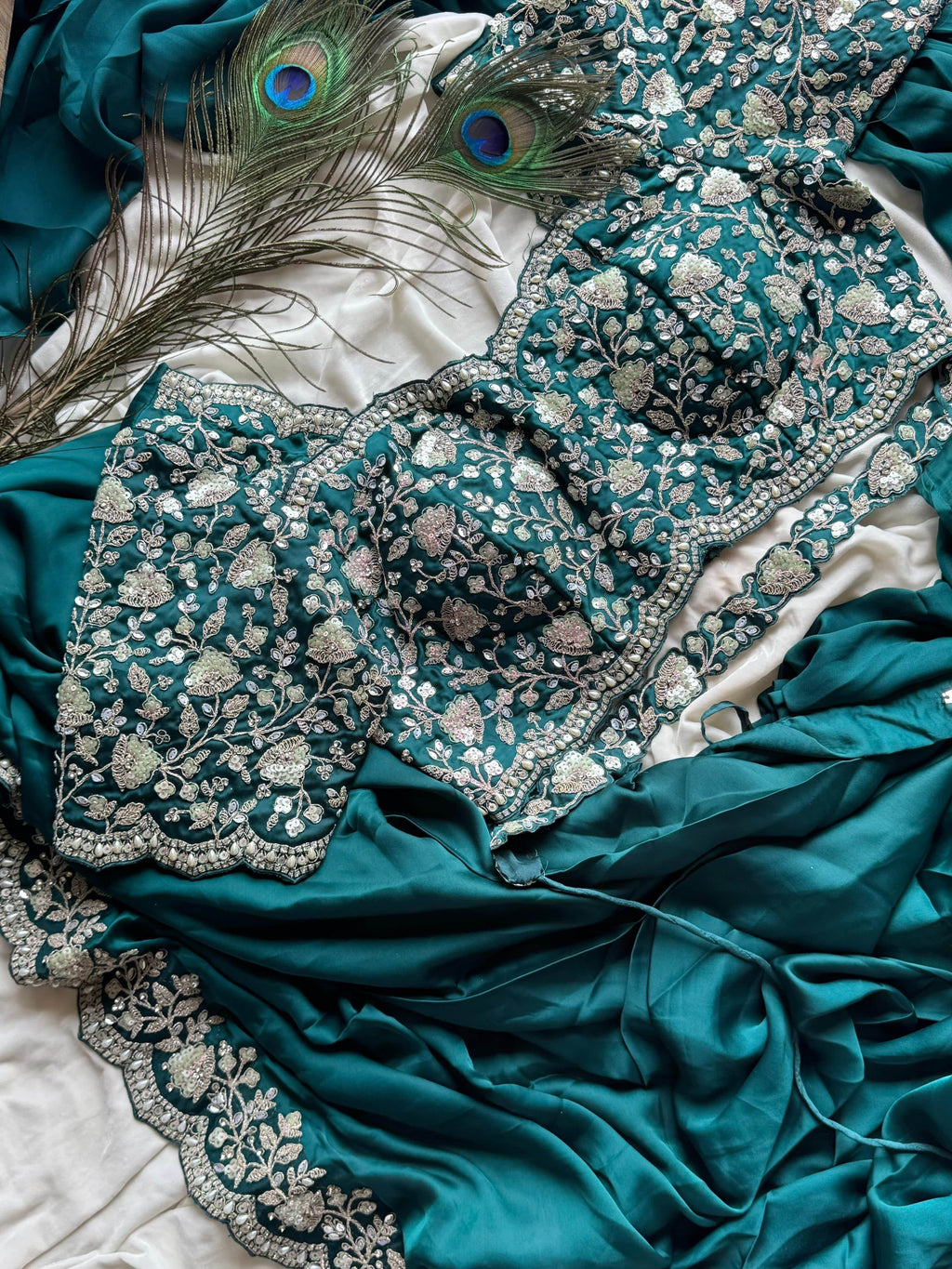 Lata - Soft Space Silk Designer Ready to Wear Saree