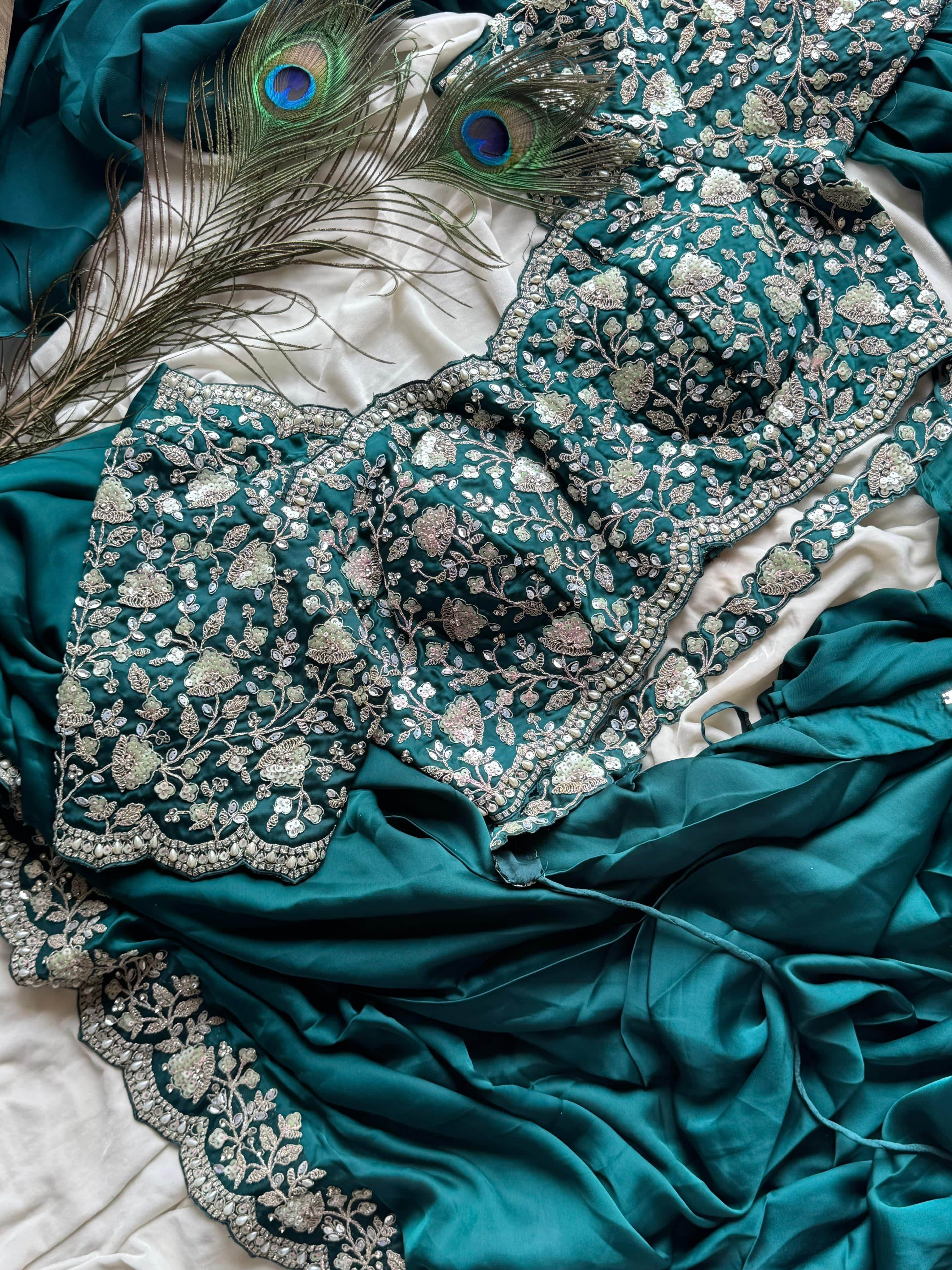 Lata - Soft Space Silk Designer Ready to Wear Saree