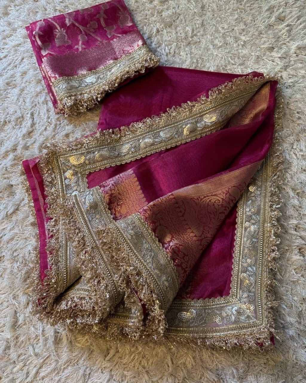 Hanifa - Banarasee Tissue Handwork Saree