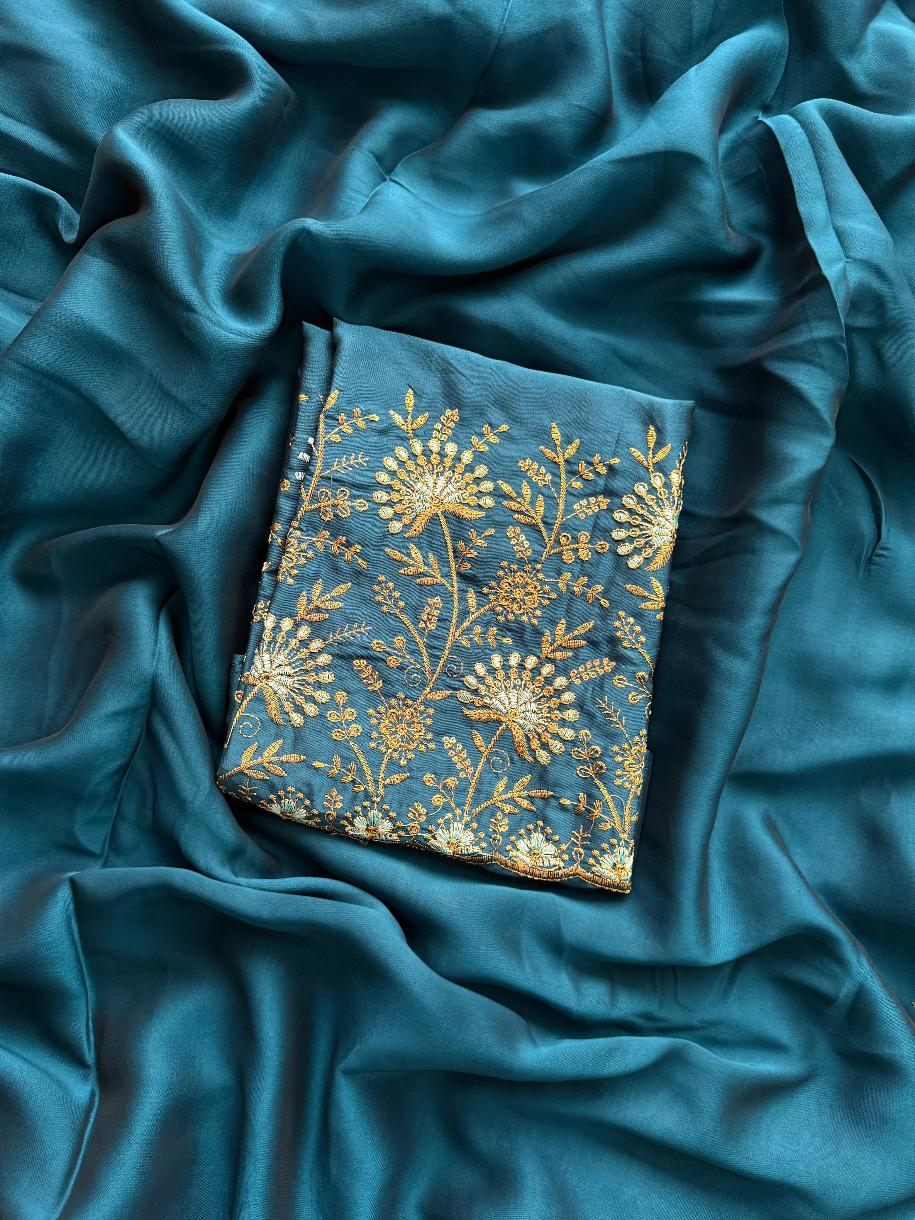 Reena - Rangoli Silk Saree paired with embroidered Blouse