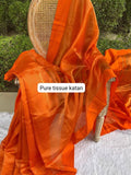Sagarika - Pure Tissue Saree with Kataan Satin Border - Zari by Priyanka