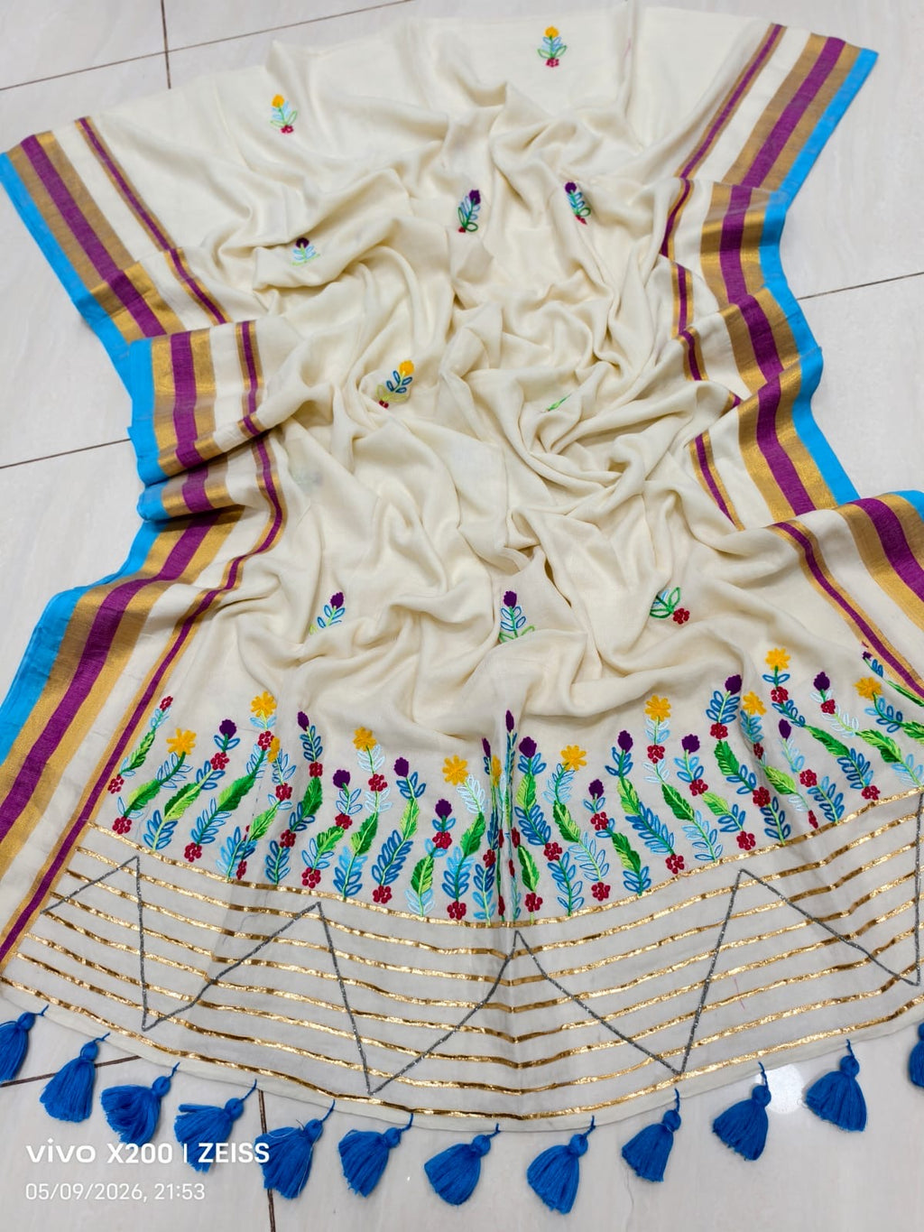 Karthika - Pure Mul Mul Handwoven Saree