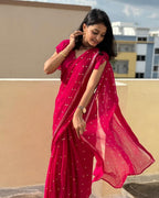 Zia Viscose Georgette Butti Sequin Saree
