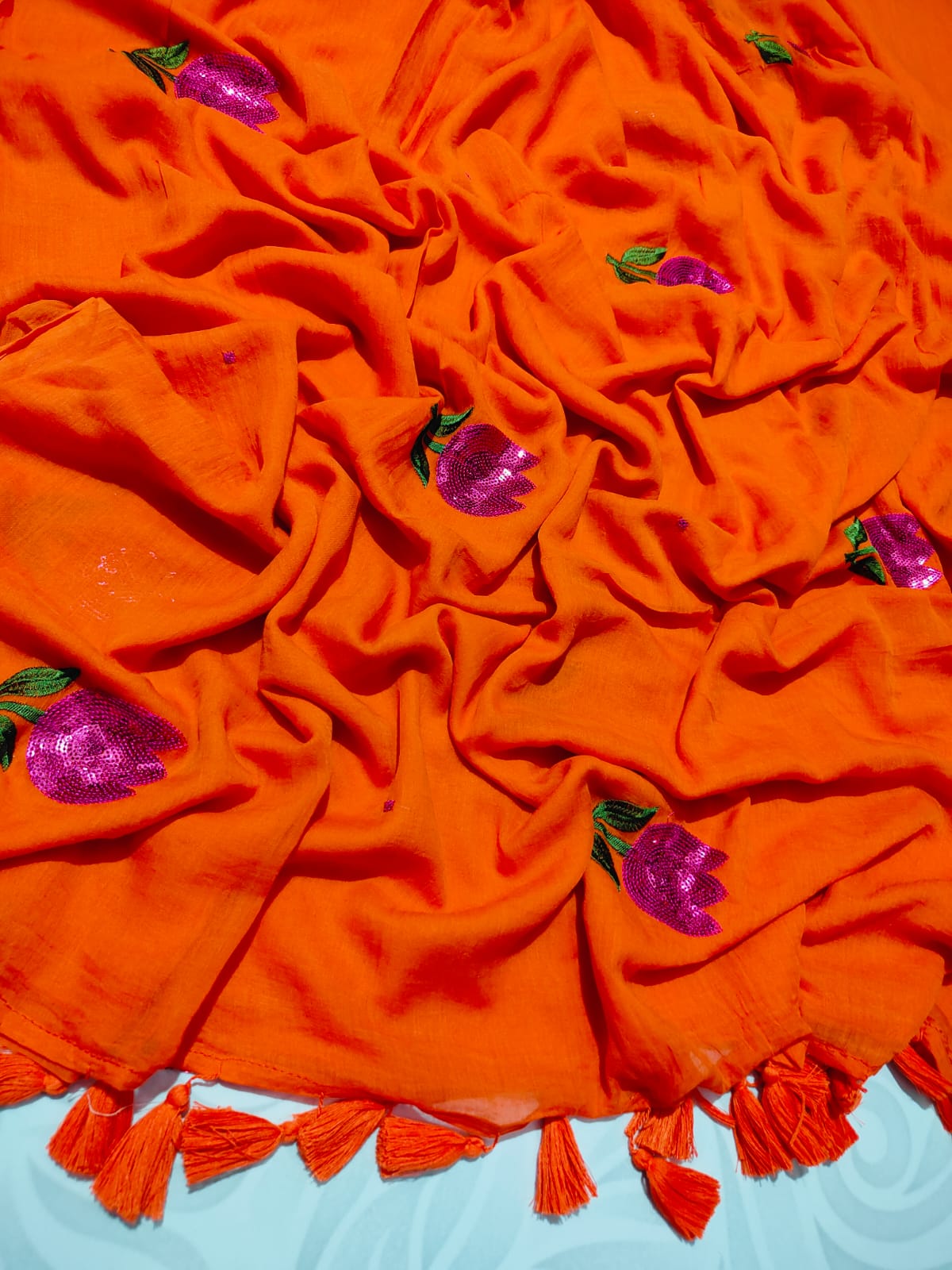 Ishana - Pure Mulmul Soft Saree with embroidery
