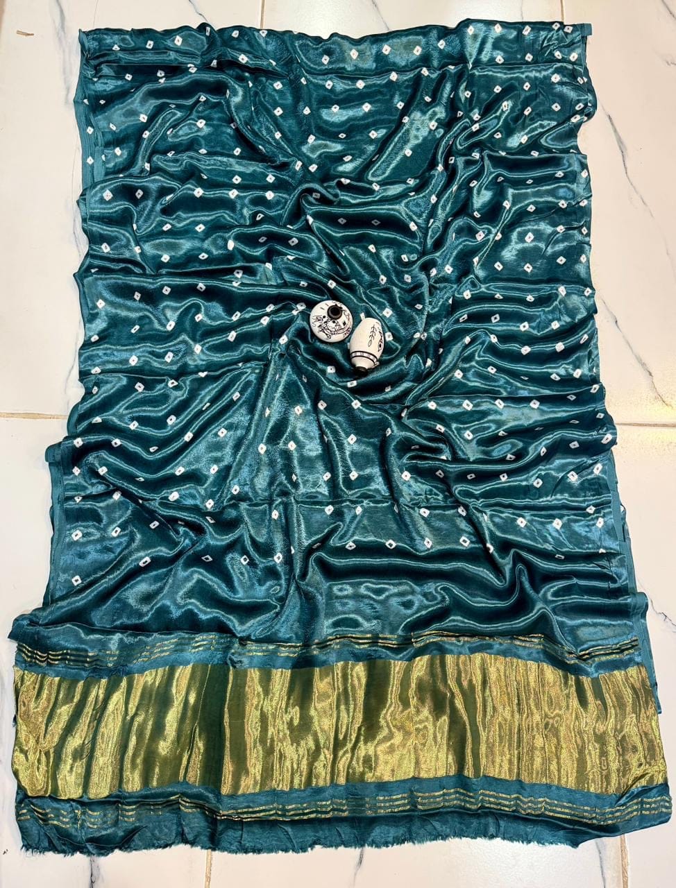 Misha - Pure Gajji Silk Bandej Saree