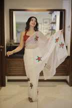 Treasa - Pure Chiffon Saree with handwork