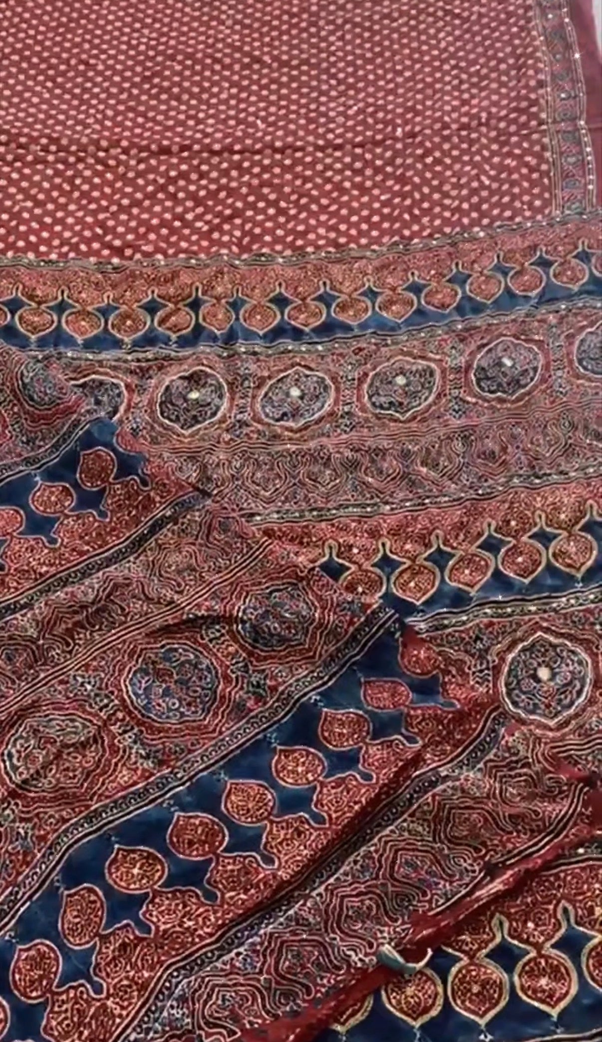 Tina - Designer Pure Modal Ajrakh Mirror saree