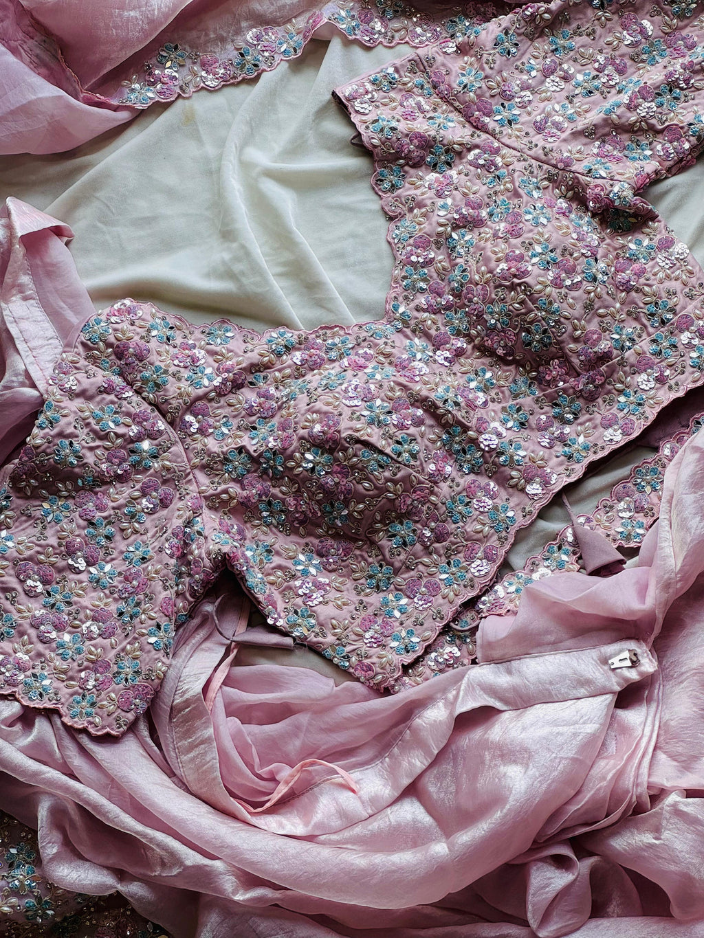 Pinki - Blush Pink Ready-to-Wear Minute Saree