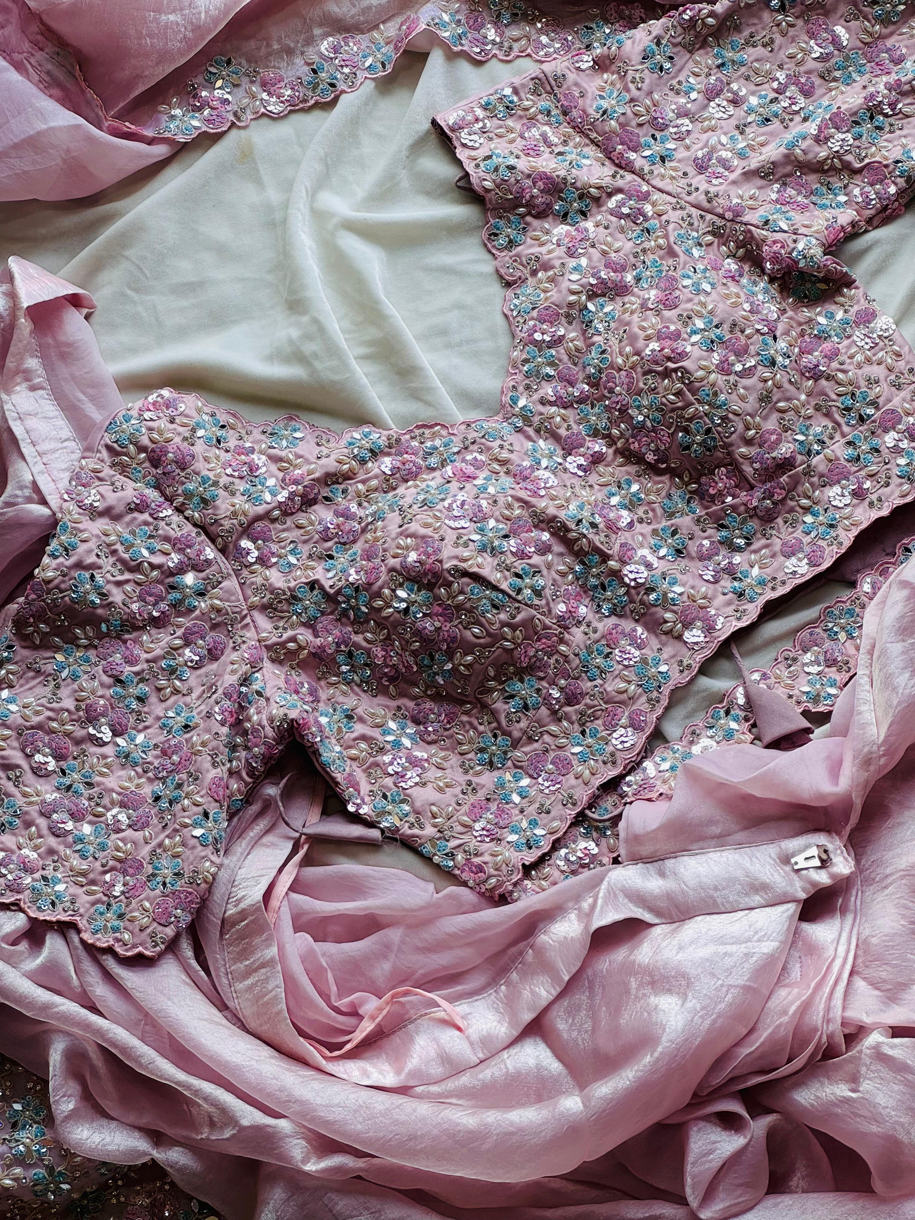 Pinki - Blush Pink Ready-to-Wear Minute Saree