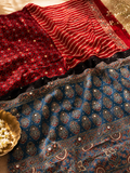 Anoor - Designer Ajrakh Handworked Saree