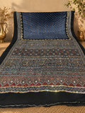 Ruksar - Designer Ajrakh Handworked Saree