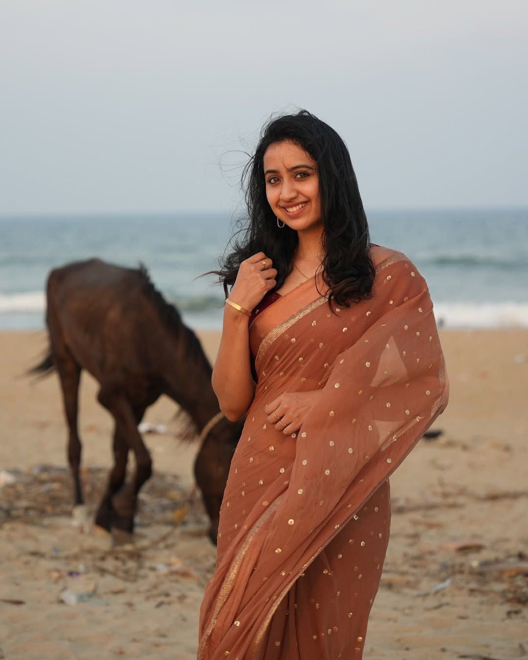 Zia Viscose Georgette Butti Sequin Saree